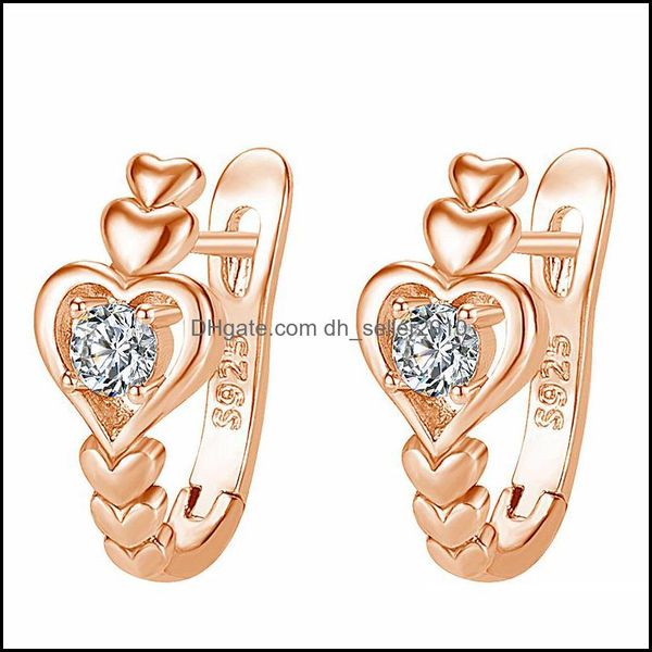 

stud cubic zirconia stone hoop earrings for women and girls gold sier earring fashion party jewelry crystals drop deliver dhseller2010 dh4lq, Golden;silver