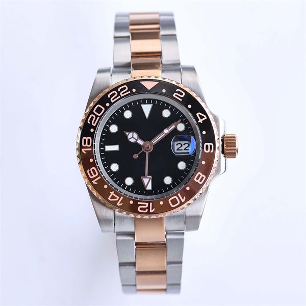 

designer watch 126710 automatic movement mechanical 40mm ceramic bezel sapphire luminous mens diver watches, Slivery;brown