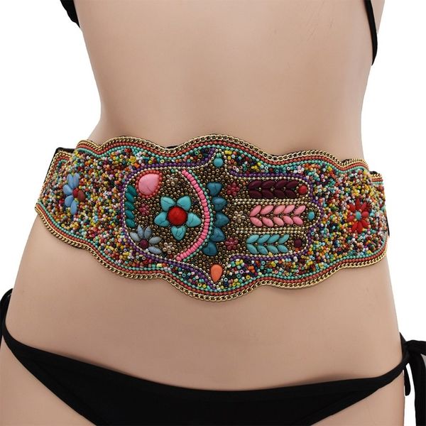 

colorful resin shell waist beads waistband for women tribal ethnic dress belts boho belly chain indian african body jewelry 220819, Silver