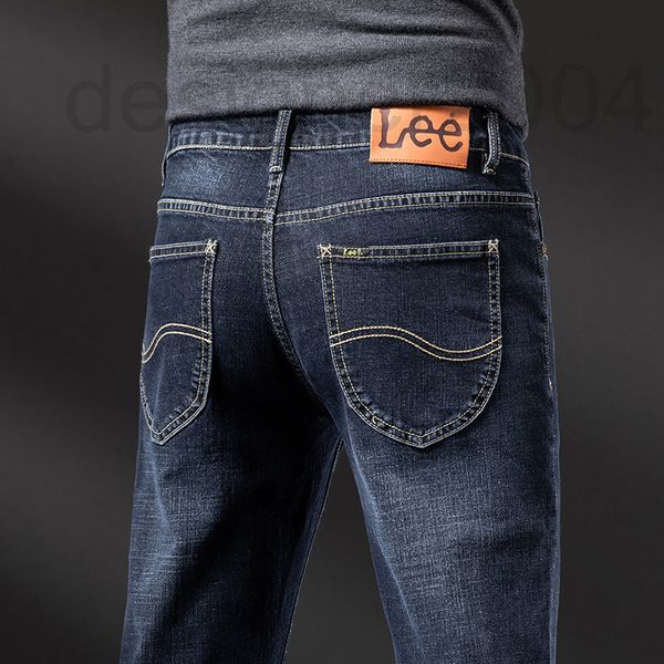

men's jeans designer ieedex high-end brand men's jeans pants elastic cotton slim fit korean version h8q5, Blue