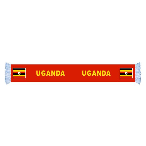 

uganda flag scarf factory supply good price polyester satin scarf