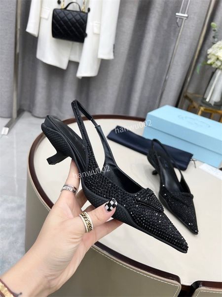 

2022 women luxury dress shoes designer high heels patent lady fashion sandals party wedding size35-42 xp220713, Black
