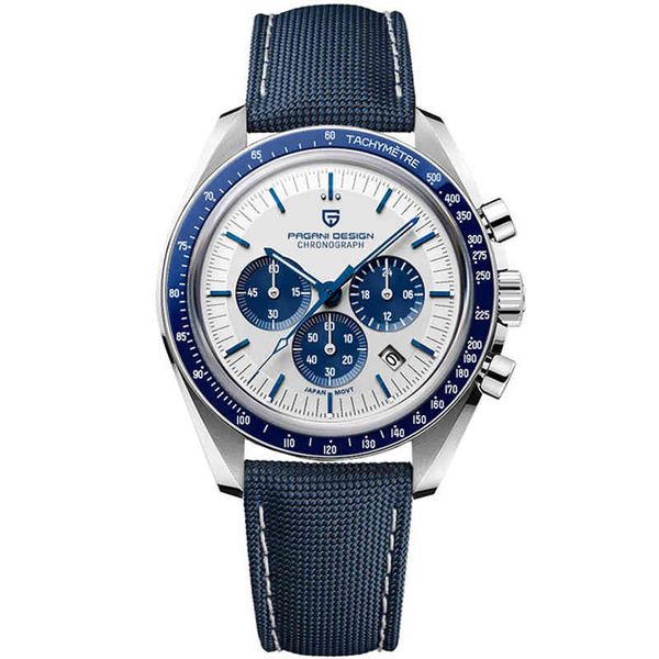 

2022 pagani design moon watches men brand quartz watch sports waterproof wristwatch automatic date speed chronograph 1701, Slivery;brown