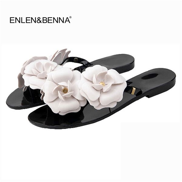 

summer women sandals flip flops outside women slippers female beach shoes with floral ladies jelly shoes sandalias mujer mx200407, Black