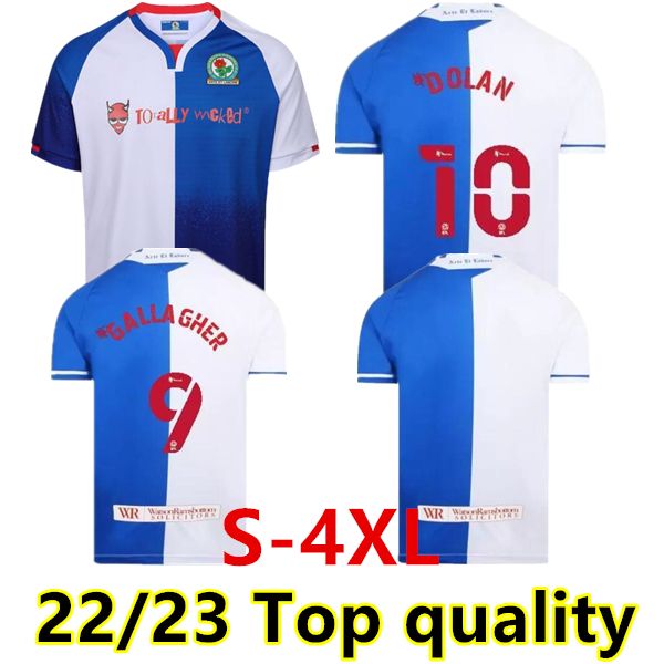 

s-4xl blackburn rovers soccer jerseys 2022 2023 home away football shirt kit rothwell gallagher dolan brereton 22 23 diaz dack lenihan maill, Black;yellow