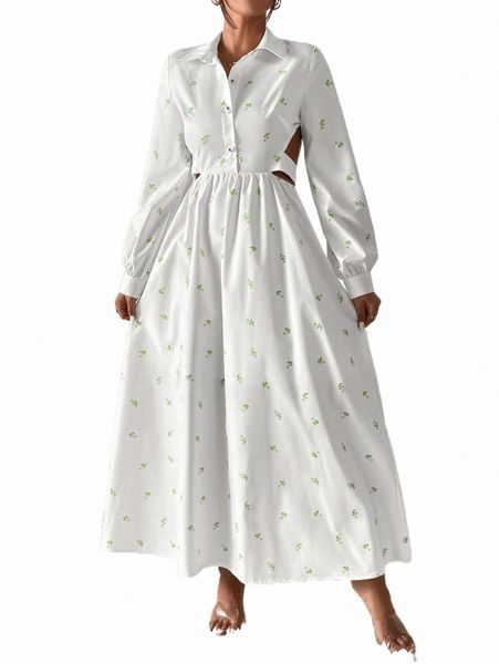 

ditsy floral backless half button shirt dress c75a#, Black;gray