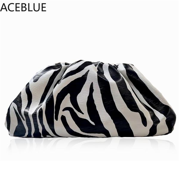 

evening bags aceblue fashion day clutch dumpling bag zebra holographic clou 220823