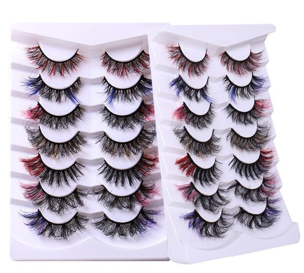 

color thick curly false eyelashes soft & vivid messy crisscross reusable handmade winged fake lashes extensions eyes makeup easy to wear 8 m