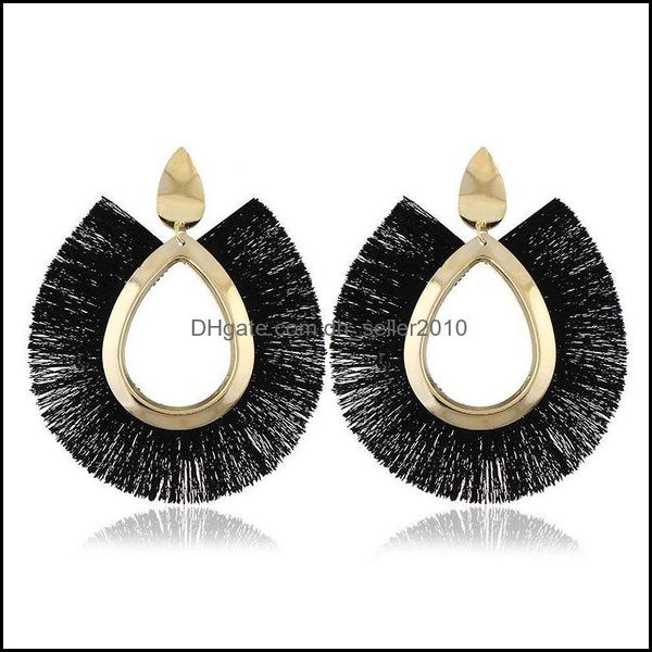 

stud exaggerated metal earring wind silk tassel earrings drop delivery 2021 jewelry dhseller2010 dhrsu, Golden;silver