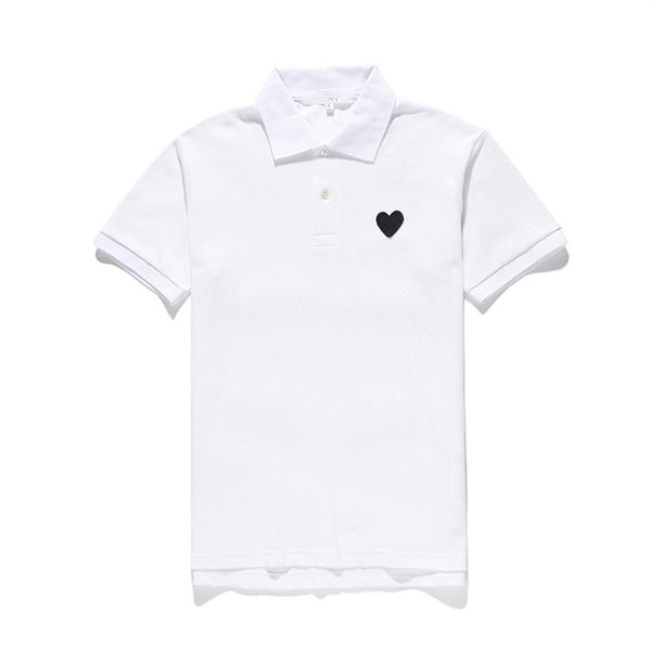 

classic heart pattern designers polo t-shirt #pl010 mens women fashion playing tees harajuku summer short sleeve casual lapel 250r, White;black