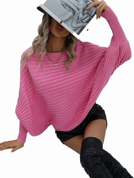 

women's sweaters batwing sleeve ribbed knit sweater e8gry3#, White;black