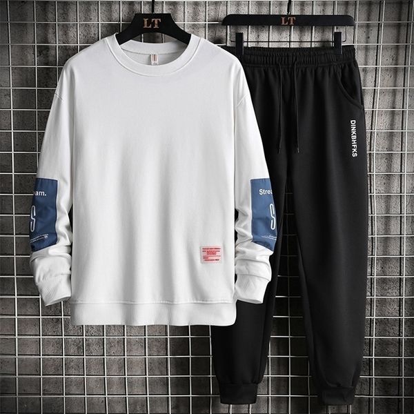 

mens tracksuit jogger sportswear casual sweatershirts sweatpants streetwear pullover male sweat suit autumn brand men sets 4xl 220818, Gray