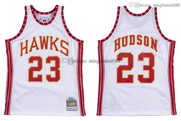 

lou hudson stitched jersey mitchell & ness 1972-73 mesh hardwoods classics retro basketball jerseys men, Black