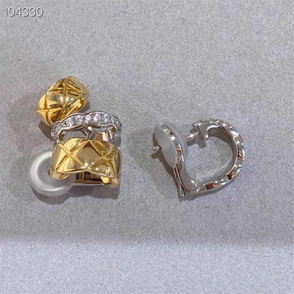

fashion- luxury coco rush brand designer s925 sterling silver three half round circle loop earrings for women jewelry306k, Golden