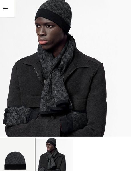 

ball caps 40 autumn winter chessboard l letter knitted hat scarf set for men women twopiece lovers cashmere thickened warm scarf highend gif, Blue;gray