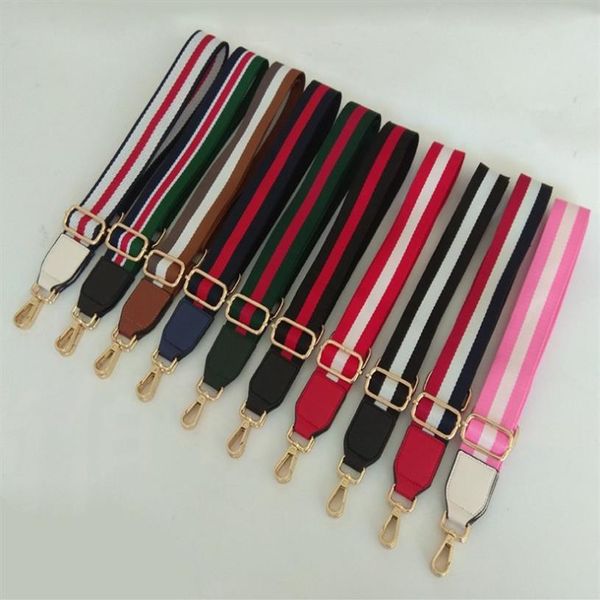 

nylon colorful stripe handbags wide 3 8cm strap bag accessories diy purse replacement handles adjustable belt for bag310f, Black