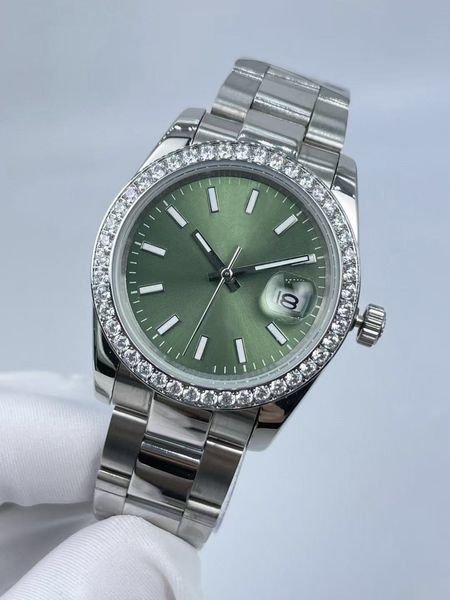 

36mm womens watch automatic mechanical 2813 movement stainless steel strap watches diamond bezel datejust lady woman wristwatch man wristwat, Slivery;brown