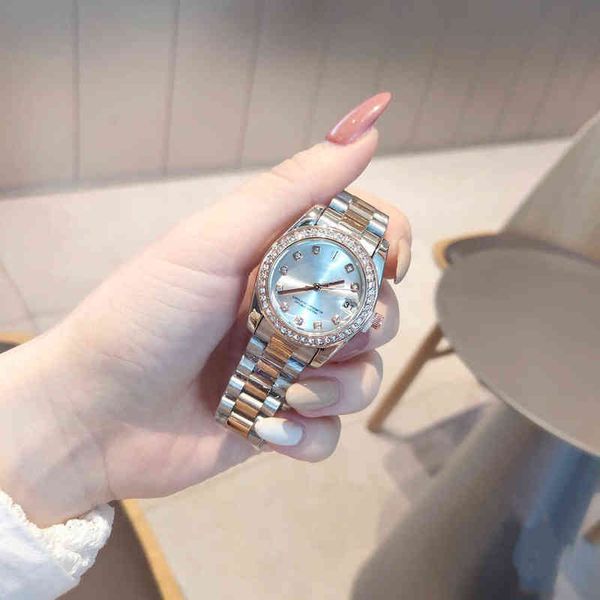 

huiya06 2813 movement wristwatch luminous womens lady watches 36mm style automatic mechanical women watches classic wristwatches montre de l, Slivery;brown