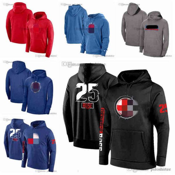 

detroit's pistons's 25 rose basketball jersey hoodies sweatshirt detroitcity camo 2021 22 salute to service black sideline perform, Blue;black