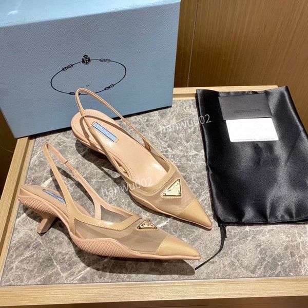 

2022 women's brand of leather dress shoes outsole woven sandals with high-heeled sandals spring new size35-42 xp220723, Black