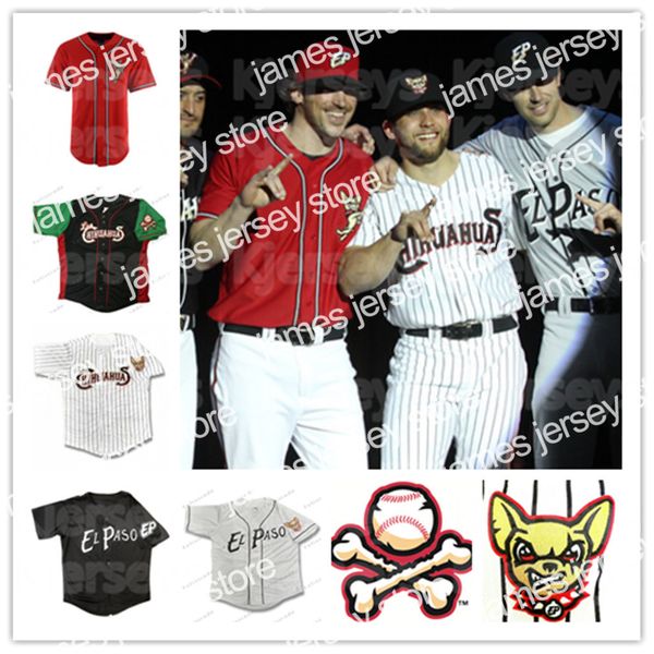 

2022 2022 vintage youth el paso chihuahuas jersey home road baseball jerseys custom 100% embroidery white grey shirts stitched, Blue;black