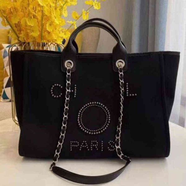 

designers luxury women's handbags beach bags brand ch fashion pearl tote canvas evening bag ladies girl backpack female portable large