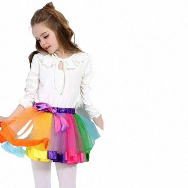 

theme costume baby girls kids tutu skirt tulle dance ballet dress toddler rainbow bow s m ltheme a3ew#, Black;red