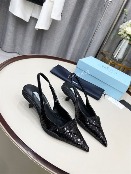 

2022 women luxury dress shoes designer high heels patent lady fashion sandals party wedding, Black