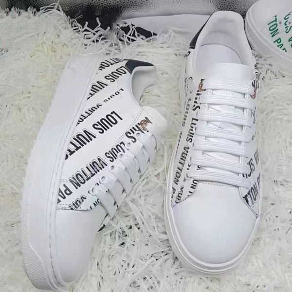 

fashion time out calfskin leather sneaker men casual shoes blue multi white pink embossed open back fuchsia khaki green sole printed luxury, Black