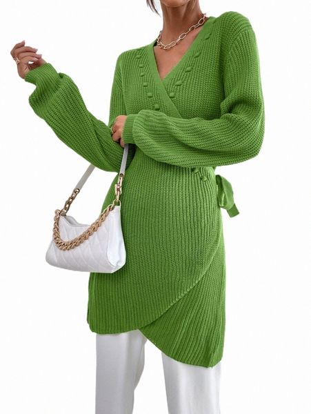 

women's sweaters drop shoulder knot side wrap cardigan k9om#, White;black