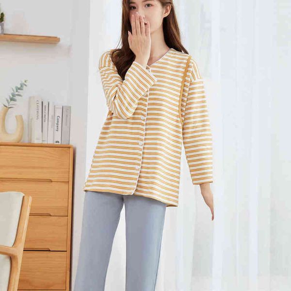 

fdfklak m3xl plus size mother feeding pajama suit for pregnancy home lounge wear autumn maternity nursing nightwear sets j220813, White