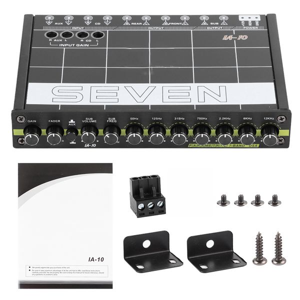 

car equalizer automotive 7-band graphic 3.5mm aux-in automobile audio stereo tuner