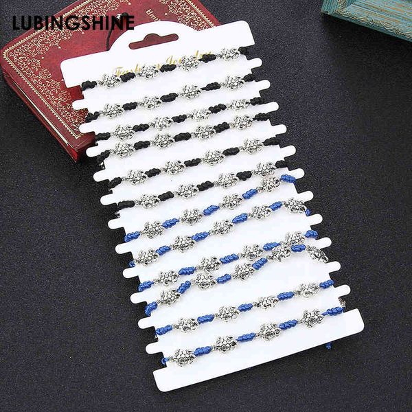 

bangle designer metal geometric tortoise charms s for women men adjustable blue black braided rope chain bracelet femme jewelry gifts