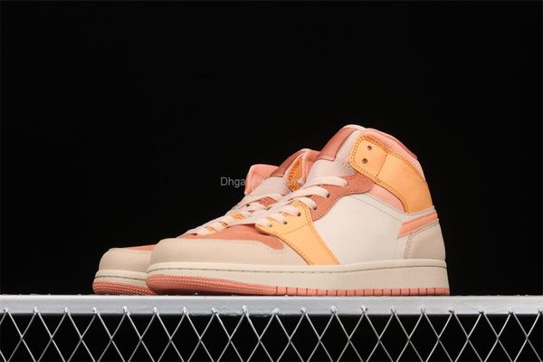 

2022 1 mid apricot orange dh4270-800 basketball shoes womens mens sneakers size us 4-10 36-44
