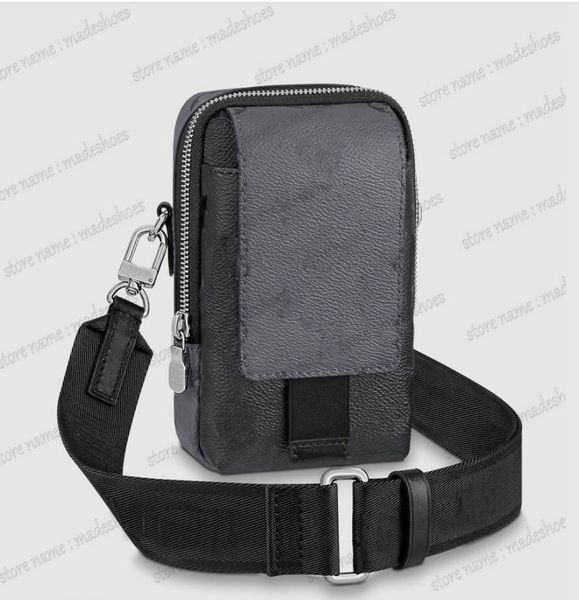 

double phone pouch men's mini phone flap shoulder bag m81321 monograms eclipse reverse stylish sling bags designer crossbody for man