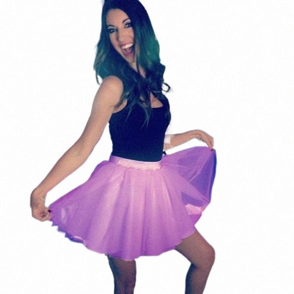 

skirts 3 layers tulle womens summer high waist swing underskirt mesh tutu mini skirt faldas saias ytl0099 f023 u2km#, Black
