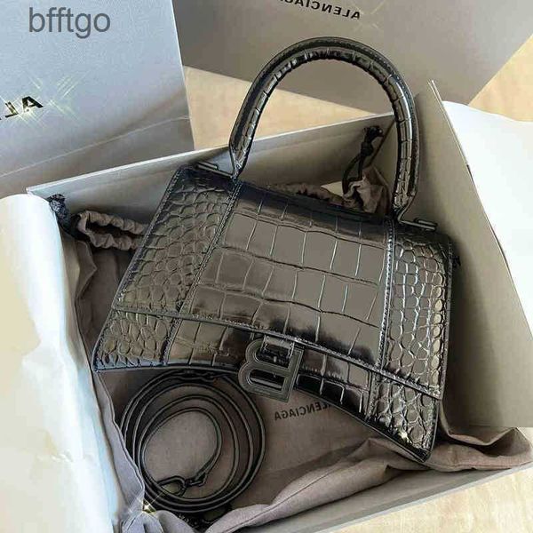 

balenciga handbag designer star same bag female 2022 fashion versatile family crocodile hourglass character leather messenger shoulder
