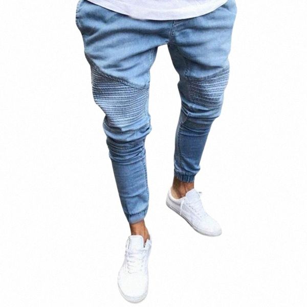 

men's jeans 2022 skinny denim jean black homme stretchy slim fit pencil pants long straight trousers drop r7wr#, Blue