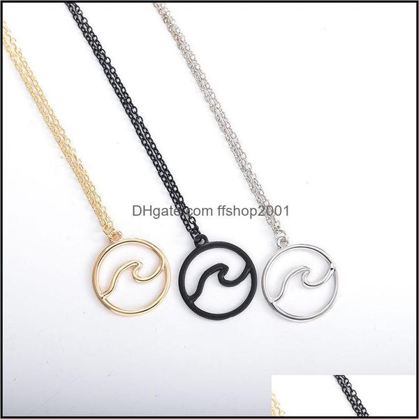 

pendant necklaces wave necklace for women wholesale nautical jewelry gift ocean sier color simple beach drop delivery 2021 ffshop2001 dhkrd, Silver