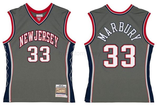 

stitched stephon marbury basketball jersey s-6xl mitchell & ness 1999-00 mesh hardwoods classics retro version men women youth jerseys, Black