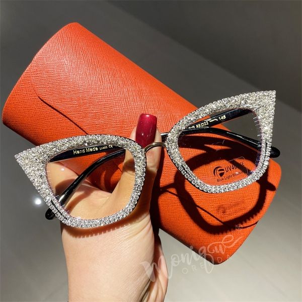 

blue light cat eye sunglasses women brand designer vintage clear eyeglasses optical frame transparent eyewear 220819, Silver