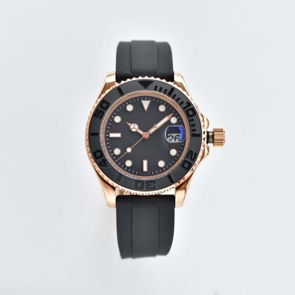 

designer watch 42mm black rubber strap automatic movement stainless steelwatch for men wristwatches sports waterproof mens watches with box, Slivery;brown