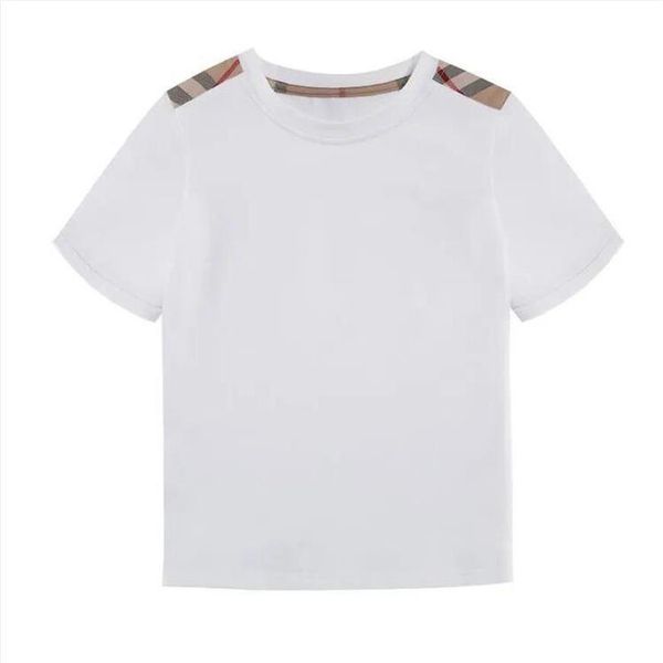 

summer baby girls solid clolor basic cotton t-shirt round collar casual childrens clothing 90-140cm kids 252v, Blue