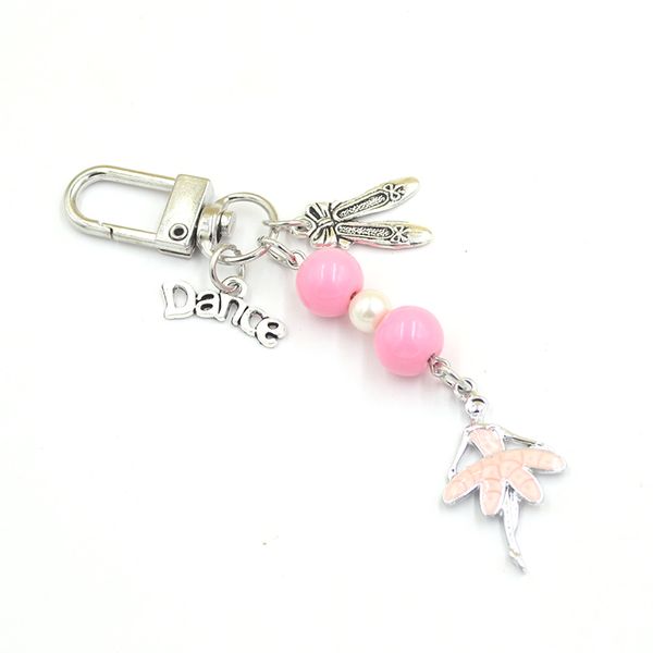 

wholesale dance ballet shoes ballerina keychain fashion key rings zipper pull planner charms accessories hangbag hanging pendants keyring fo, Slivery;golden