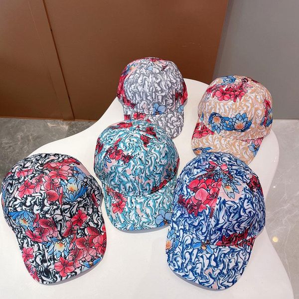

fashion flower element ball caps designer elegant cap 5 color hats, Blue;gray