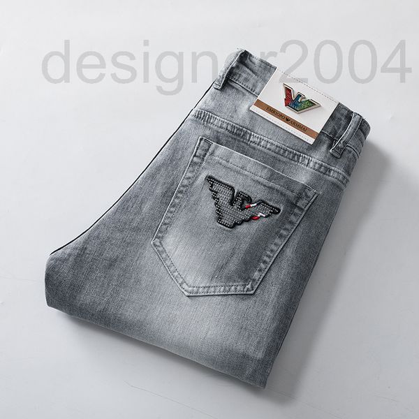

men's jeans designer light grey jeans men's fashion brand slim leggings korean version simple washed youth trend long pants kxuj, Blue