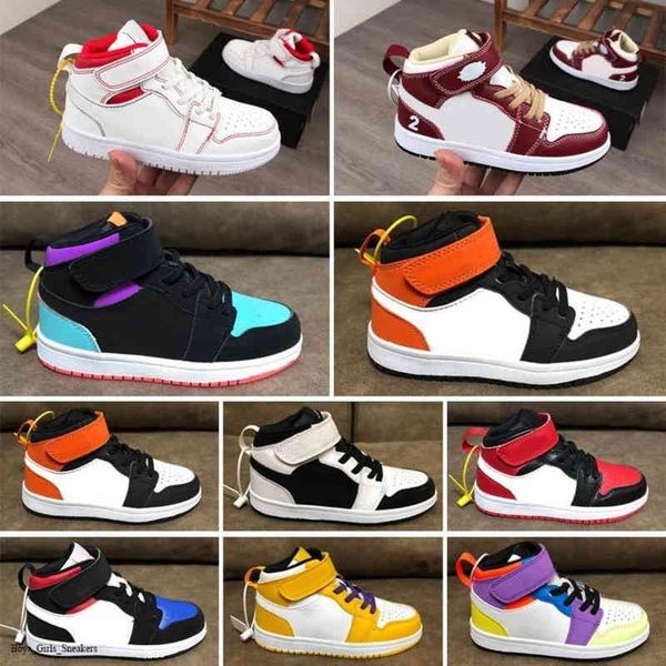

1s basketball j1 quality shoes high jumpman children kids pine green brown game royal sport sneakers baby toddler trainers chaussures zapato, Black