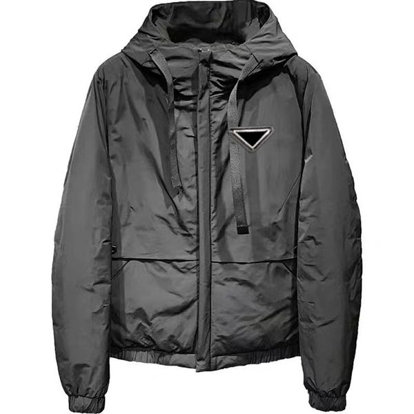 

mens down jacket hooded parkas men women windbreaker coat puffer long sleeves fashion jackets bomber outwears coats size m-4xl, Black