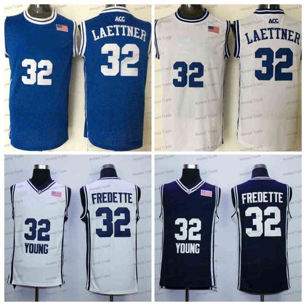 

ncaa brigham young cougars #32 jimmer fredette blue 32 christian laettner blue white basketball jersey stitched, Black