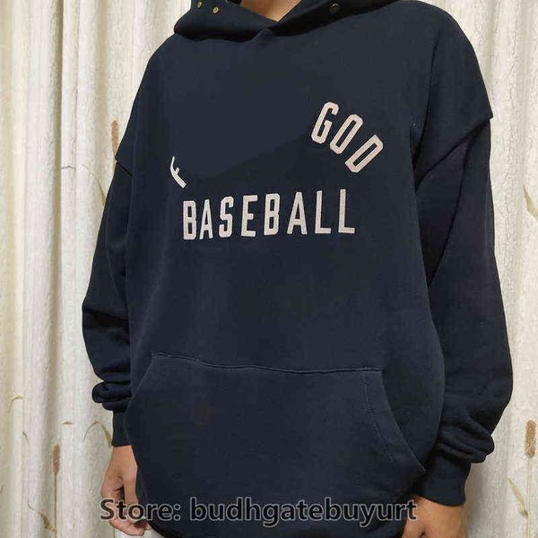 

main ess flocking baseball fg letter hoodie season 7 pullover and women's high street trend classic ladies sweet cute, Black